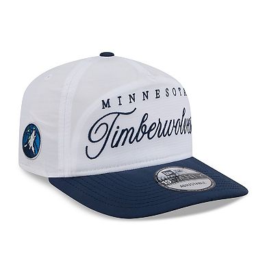Men's New Era White/Navy Minnesota Timberwolves 2025 NBA Draft On-Stage Nylon 19TWENTY Adjustable Hat