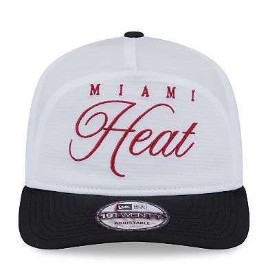 Men's New Era White/Black Miami Heat 2025 NBA Draft On-Stage Nylon 19TWENTY Adjustable Hat