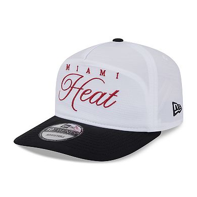 Men's New Era White/Black Miami Heat 2025 NBA Draft On-Stage Nylon 19TWENTY Adjustable Hat