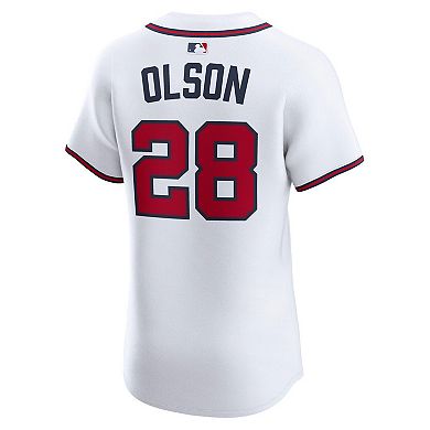 Men's Nike Matt Olson White Atlanta Braves Home Elite Player Jersey