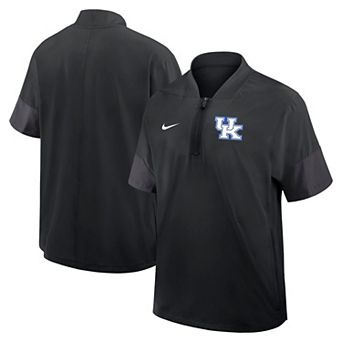 Men's Nike Black Kentucky Wildcats 2025 Sideline Short Sleeve Quarter-Zip Coach Jacket