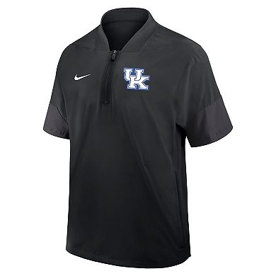 Men's Nike Black Kentucky Wildcats 2025 Sideline Coaches Lightweight Short Sleeve Jacket