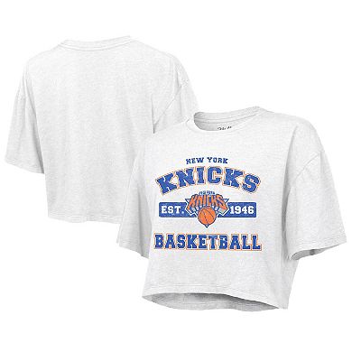 Women's Majestic Threads White New York Knicks Boxy Crop Top