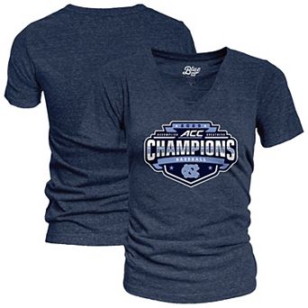 Women's Blue 84 Navy North Carolina Tar Heels 2025 ACC Baseball Conference Tournament Champions Locker Room V-Neck T-Shirt