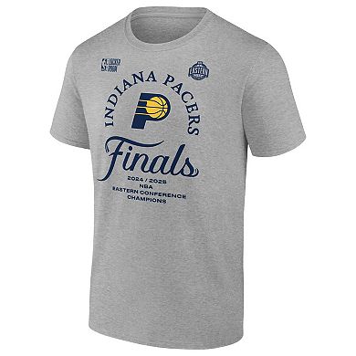 Men's Fanatics Steel Indiana Pacers 2025 Eastern Conference Champions Locker Room T-Shirt