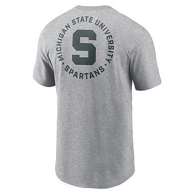Men's Nike Heather Gray Michigan State Spartans Campus 2-Hit T-Shirt