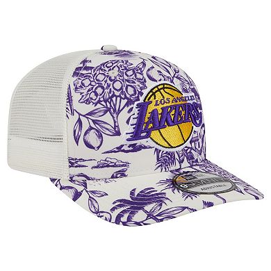 Men's New Era White Los Angeles Lakers Lemon Tree 9SEVENTY Adjustable Hat
