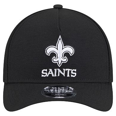 Men's New Era Black New Orleans Saints Team Collection 9FORTY M-Crown A-Frame Adjustable Hat