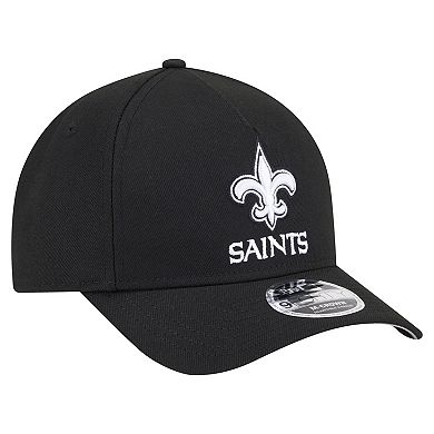 Men's New Era Black New Orleans Saints Team Collection 9FORTY M-Crown A-Frame Adjustable Hat