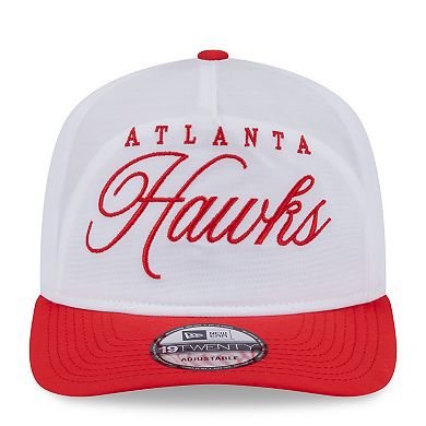 Men's New Era White/Red Atlanta Hawks 2025 NBA Draft On-Stage Nylon 19TWENTY Adjustable Hat