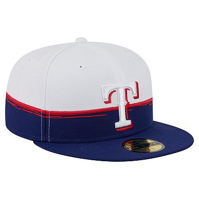 Men's New Era Royal/White Texas Rangers Paint Stroke 59FIFTY Fitted Hat