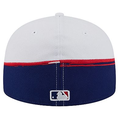 Men's New Era Royal/White Texas Rangers Paint Stroke 59FIFTY Fitted Hat