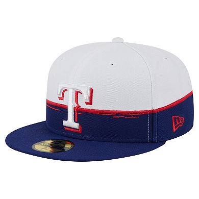 Men's New Era Royal/White Texas Rangers Paint Stroke 59FIFTY Fitted Hat