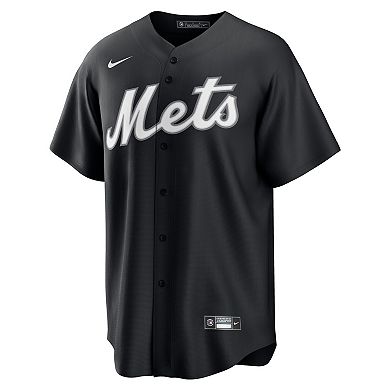 Men's Nike Francisco Lindor Black New York Mets Replica Player Jersey