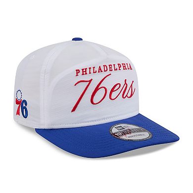 Men's New Era White/Royal Philadelphia 76ers 2025 NBA Draft On-Stage Nylon 19TWENTY Adjustable Hat