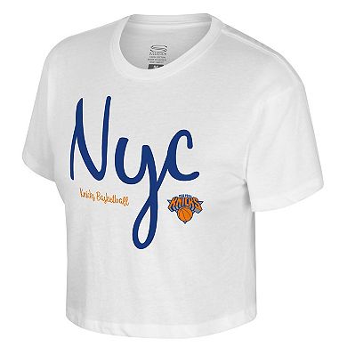 Women's Stadium Essentials White New York Knicks Cropped Third Quarter T-Shirt