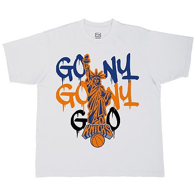Unisex Stadium Essentials White New York Knicks Oversized Go NY Go T-Shirt