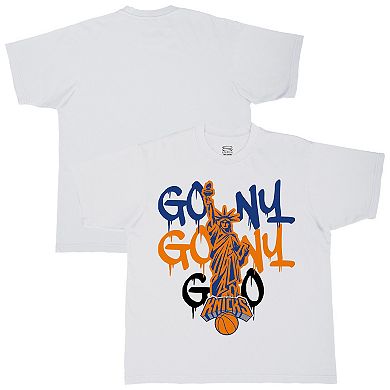 Unisex Stadium Essentials White New York Knicks Oversized Go NY Go T-Shirt