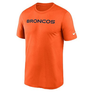 Men's Nike Orange Denver Broncos Primetime Legend Wordmark Performance T-Shirt