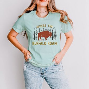 Where the Buffalo Roam - Women's Short Sleeve Graphic T-Shirt