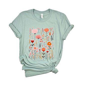 Pink Floral Short Sleeve Graphic Tee