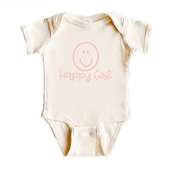 Happy Girl Smiley Face Baby Bodysuit