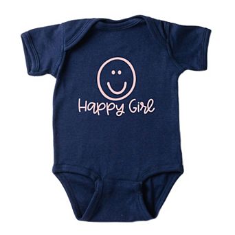 Happy Girl Smiley Face Baby Bodysuit