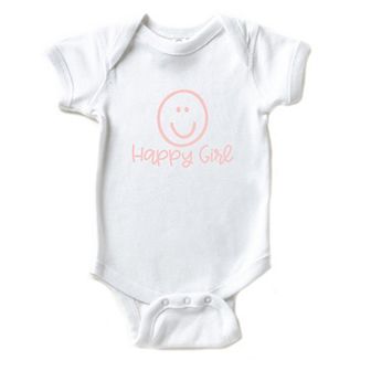 Happy Girl Smiley Face Baby Bodysuit