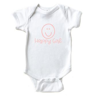 Happy Girl Smiley Face Baby Bodysuit