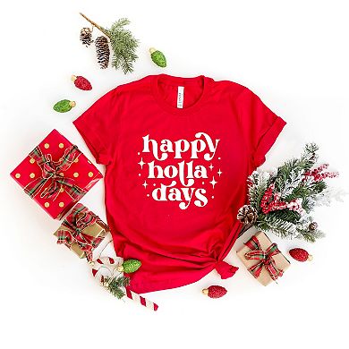 Whimsical Happy Holla Days - Women's Short Sleeve Graphic T-Shirt