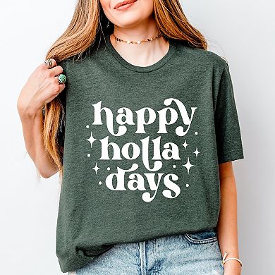 Whimsical Happy Holla Days - Women's Short Sleeve Graphic T-Shirt