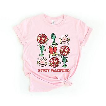 Cowgirl Valentine Disco Short Sleeve Graphic Tee
