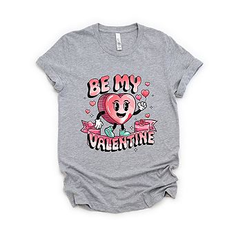 Be My Valentine Cartoon Short Sleeve Graphic Tee