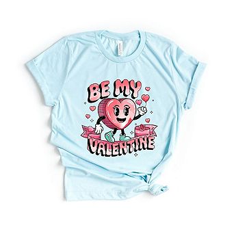 Be My Valentine Cartoon Short Sleeve Graphic Tee