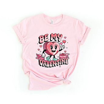 Be My Valentine Cartoon Short Sleeve Graphic Tee
