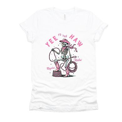 Yee To The Haw Skeleton - Women's Short Sleeve Graphic T-Shirt