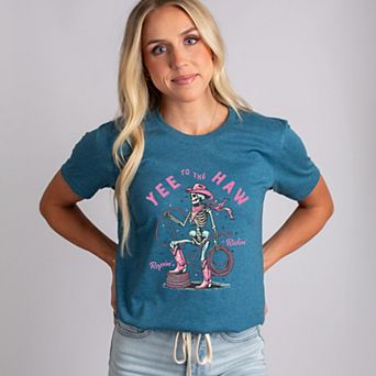 Yee To The Haw Skeleton - Women's Short Sleeve Graphic T-Shirt