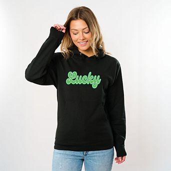 Simply Sage Market Green Lucky Cursive Hoodie