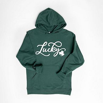 Cursive Lucky Clover Hoodie