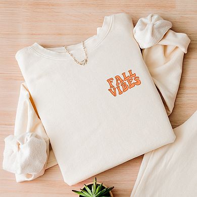 Simply Sage Market Embroidered Fall Vibes Retro Lightweight Garment Dyed Sweatshirt