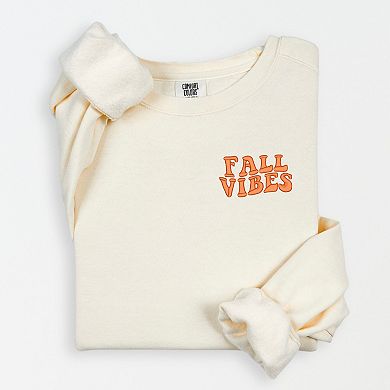 Simply Sage Market Embroidered Fall Vibes Retro Lightweight Garment Dyed Sweatshirt