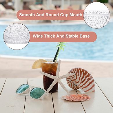 7oz Acrylic Drinking Glasses, 4Pcs Plastic Reusable Tumblers Drinkware Unbreakable Water Glasses Cup