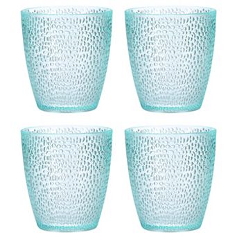 7oz Acrylic Drinking Glasses, 4 pc Plastic Reusable Tumblers Drinkware Unbreakable Water Glasses Cup