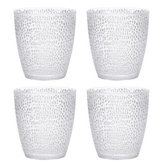 7oz Acrylic Drinking Glasses, 4 pc Plastic Reusable Tumblers Drinkware Unbreakable Water Glasses Cup