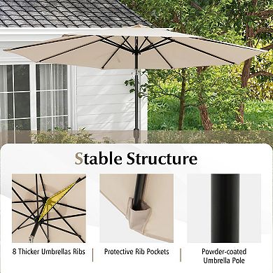 Mondawe 10 Feet Outdoor Patio Umbrella with Tilt Adjustment and Crank