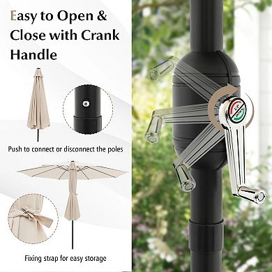 Mondawe 10 Feet Outdoor Patio Umbrella with Tilt Adjustment and Crank