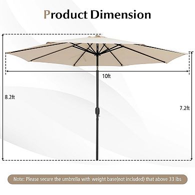 Mondawe 10 Feet Outdoor Patio Umbrella with Tilt Adjustment and Crank