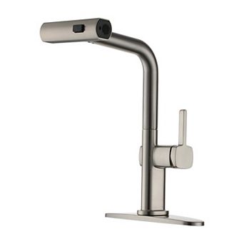 Single Handle Pull Out Kitchen Faucet with Three-function Mode Sprayer