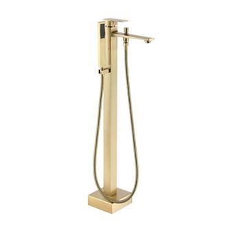 Single Handle Free Standing Bathtub Faucet with Diverter and Handshower
