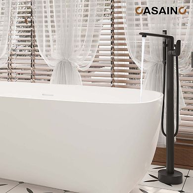 Single Handle Freestanding Bathtub Faucet with Diverter and Handshower